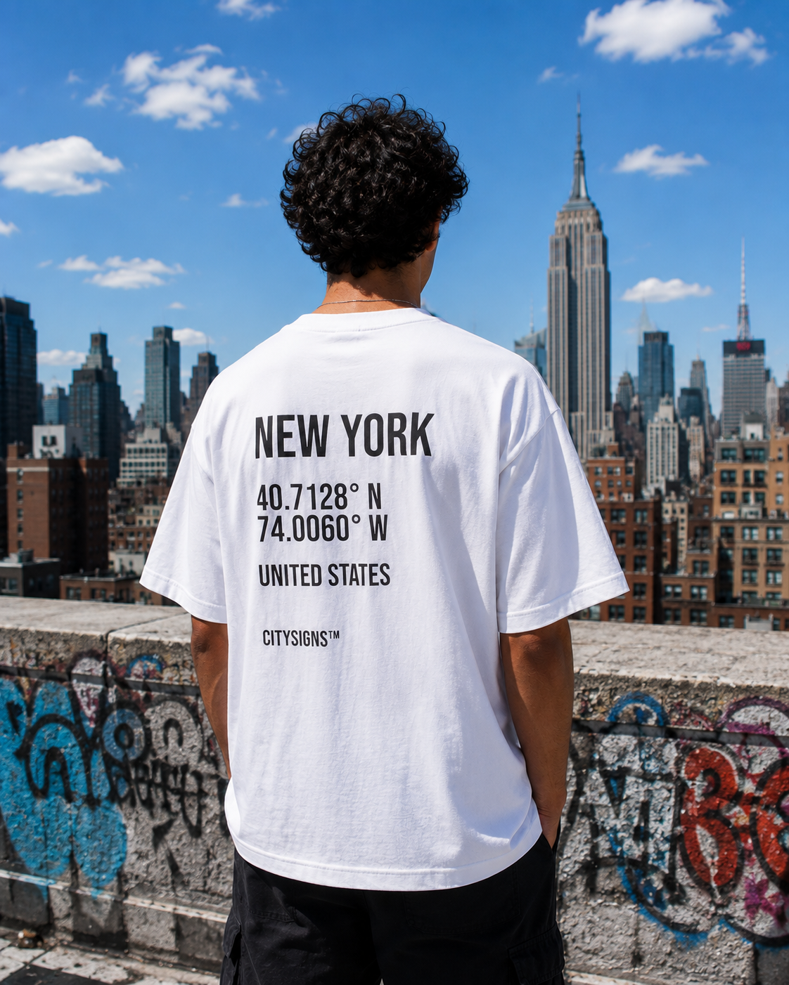 New York Coordinates Tee — White