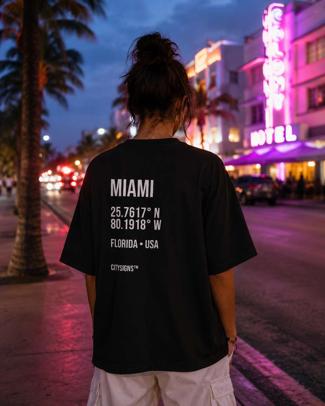 Miami Coordinates Tee — Black