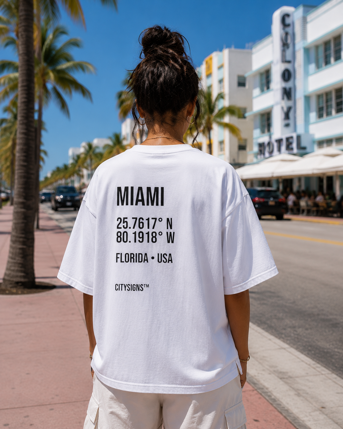 Miami Coordinates Tee — White