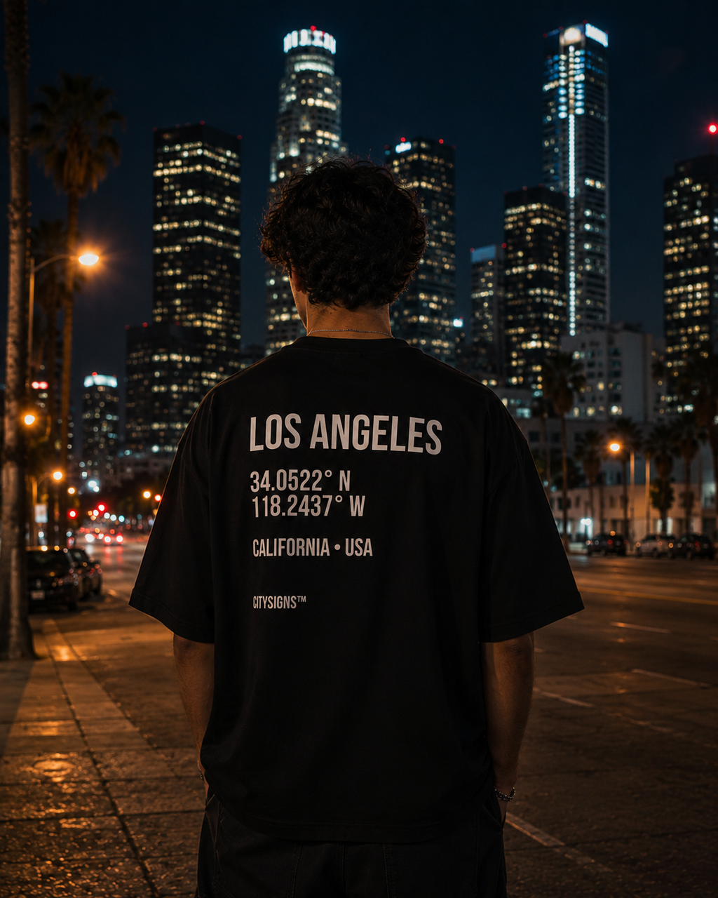 Los Angeles Coordinates Tee — Black