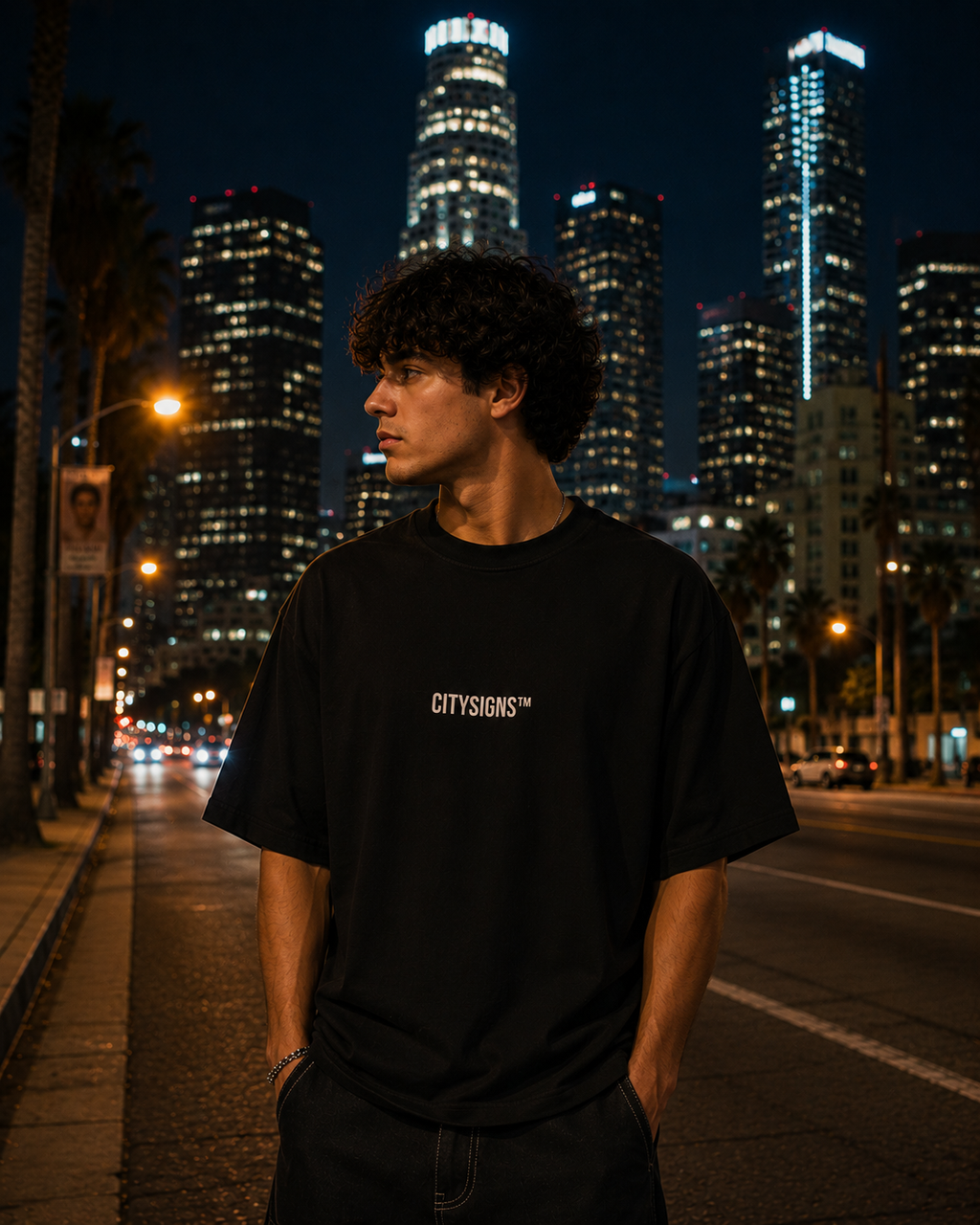 Los Angeles Coordinates Tee — Black