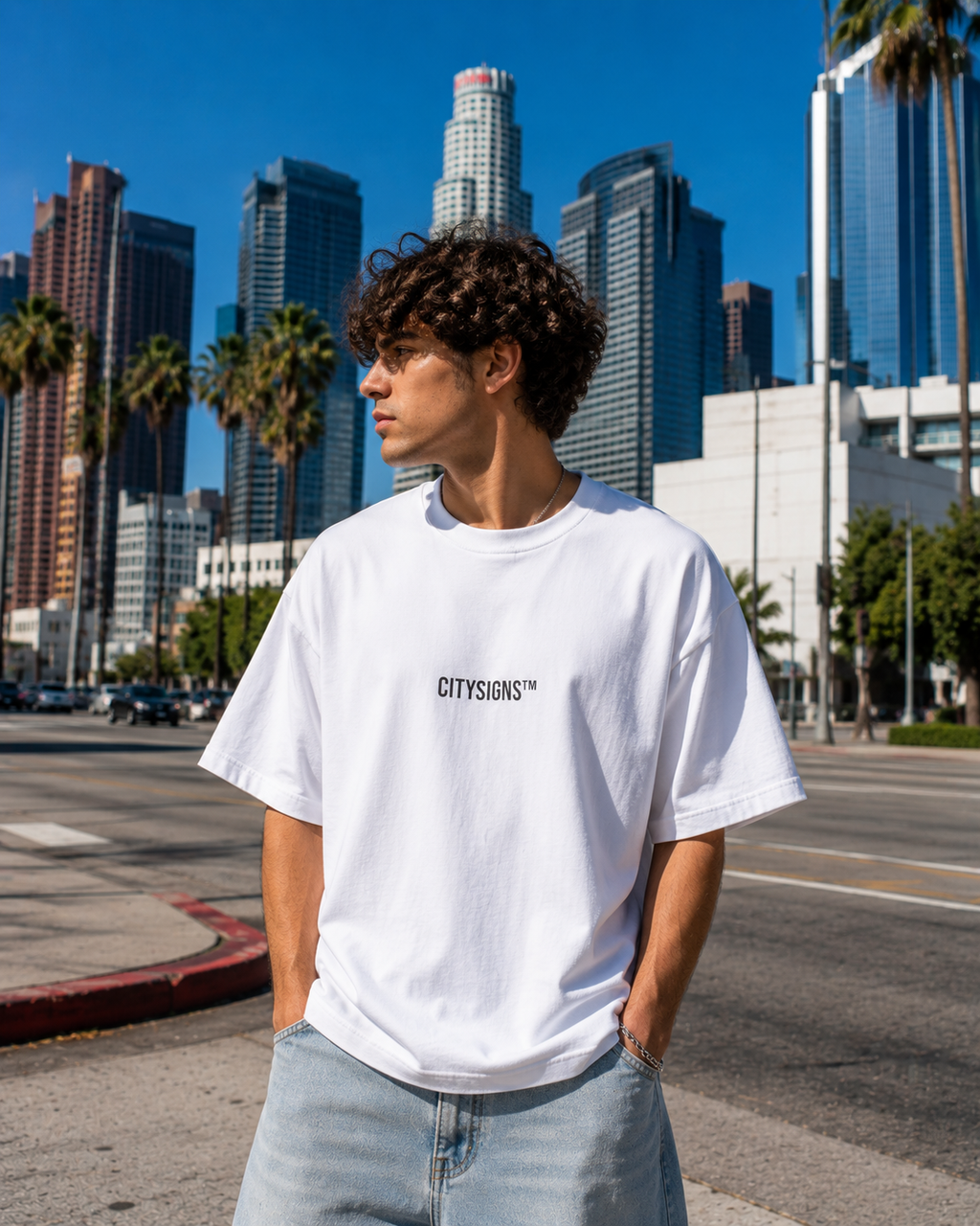 Los Angeles Coordinates Tee — White