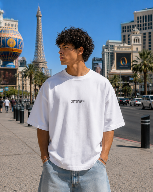 Las Vegas Coordinates Tee — White