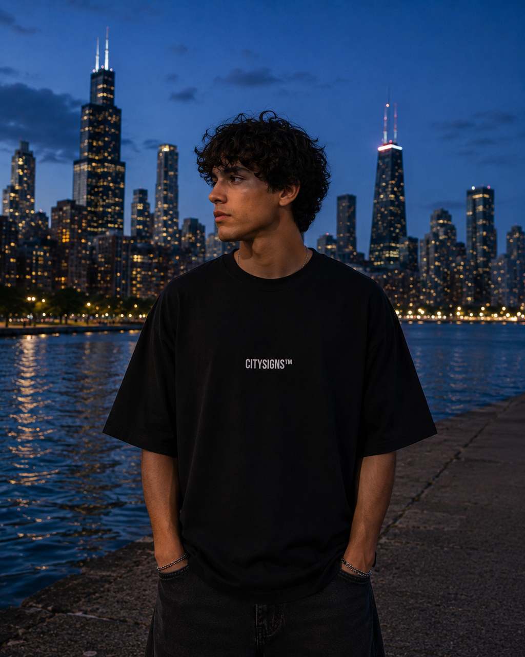Chicago Coordinates Tee — Black