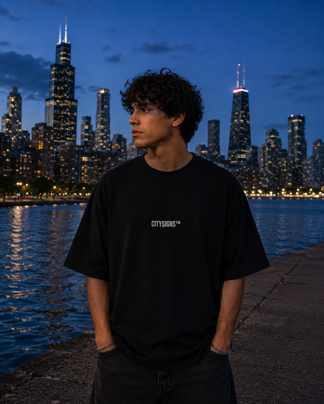 Chicago Coordinates Tee — Black