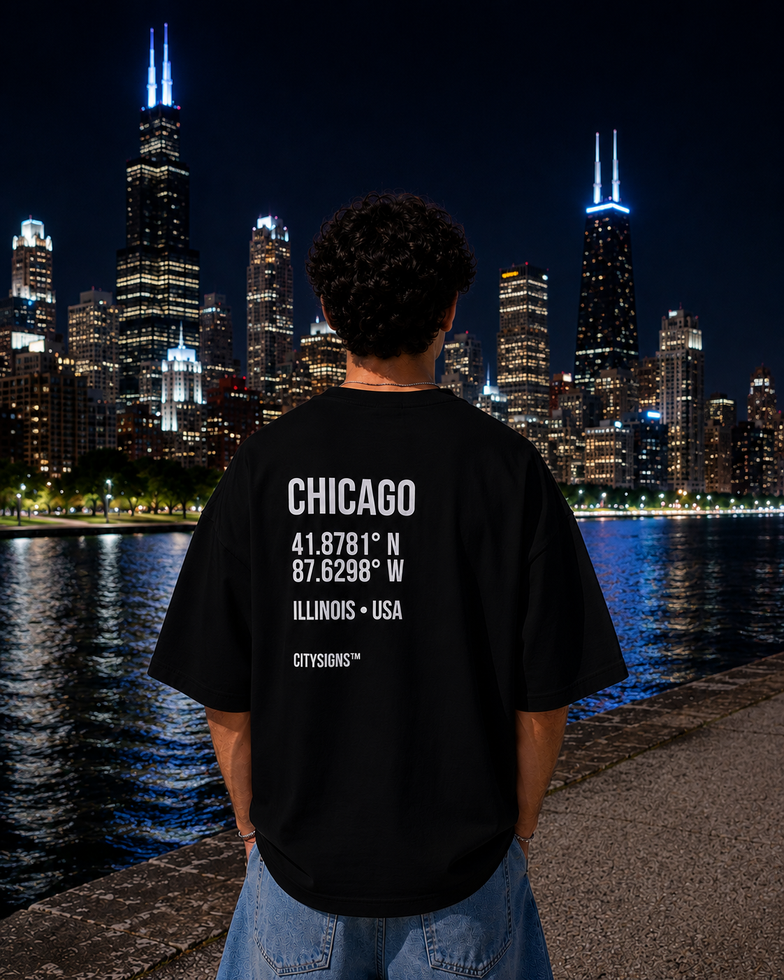 Chicago Coordinates Tee — Black