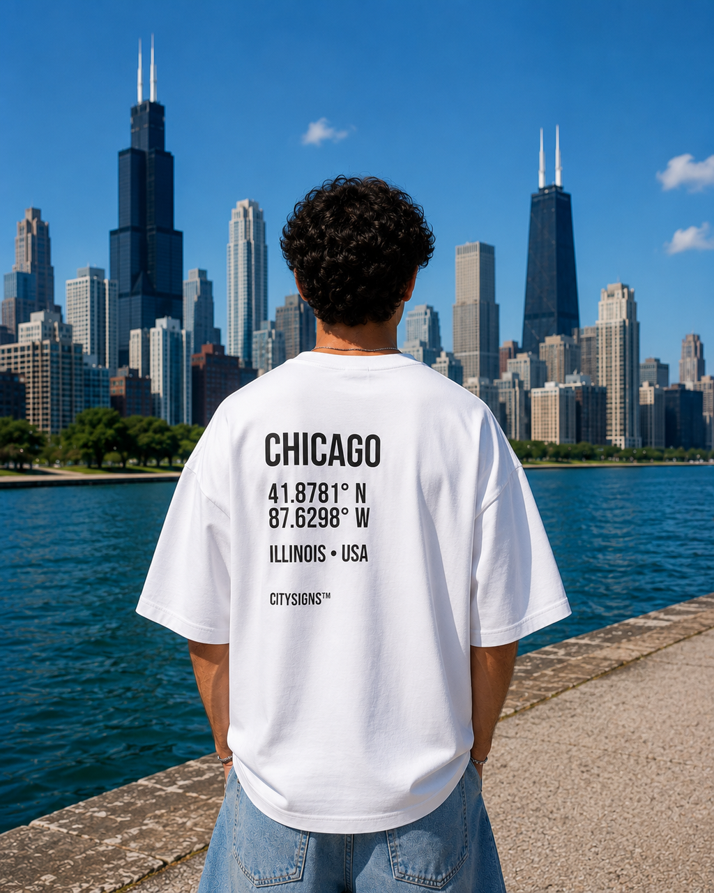 Chicago Coordinates Tee — White