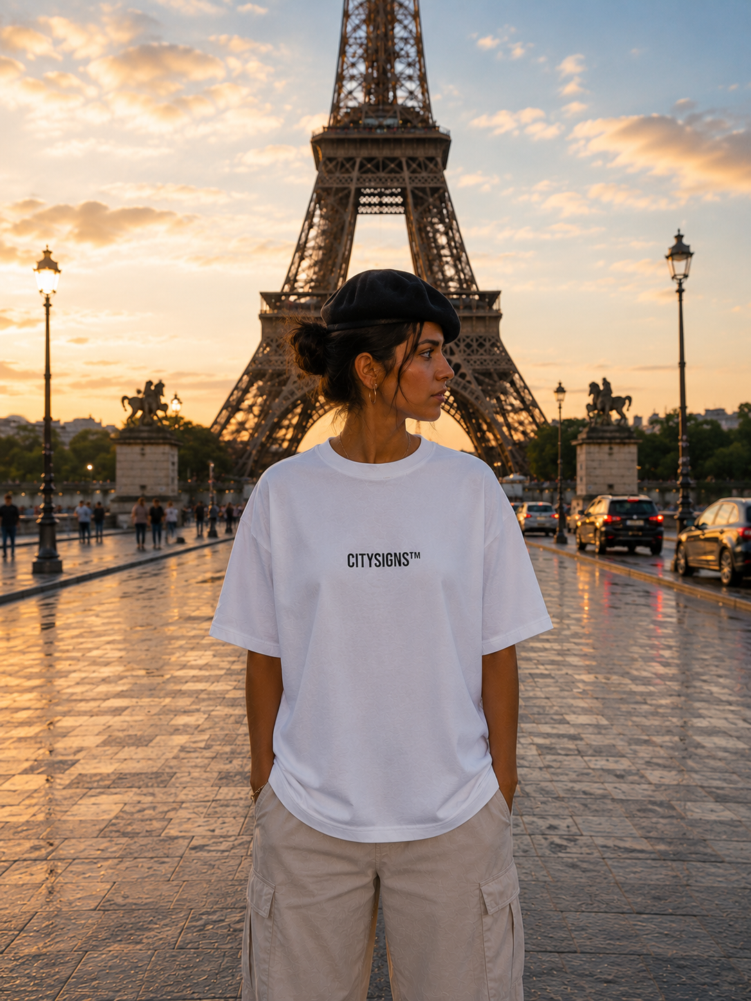 Paris Coordinates Tee — White
