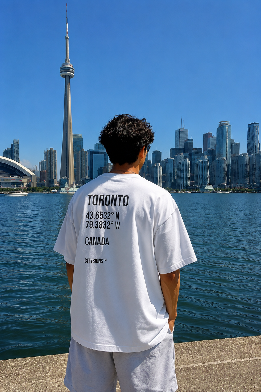 Toronto Coordinates Tee — White
